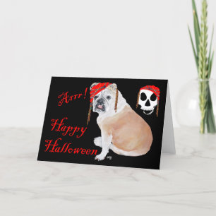 English Bulldog Halloween Card