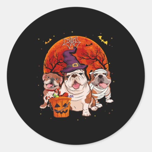 English Bulldog Halloween Costume Dog Lover Gift  Classic Round Sticker