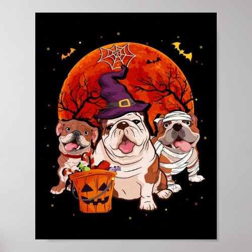 English Bulldog Halloween Costume Dog Lover Gift  Poster