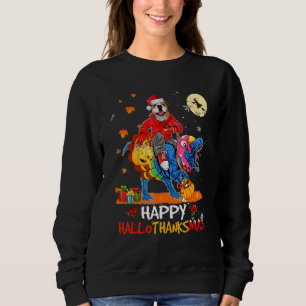 English Bulldog Happy Hallothanksmas Halloween Tha Sweatshirt