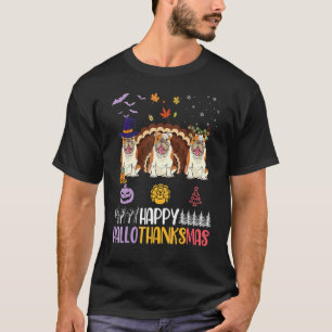 English Bulldog Happy Halloween Thanksgiving Merry T-Shirt