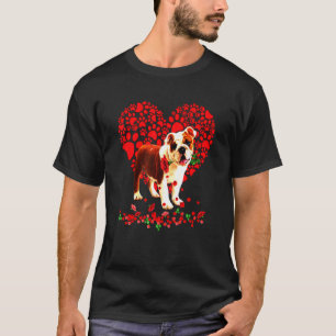 English Bulldog Heart Dog Dad Dog Mom T-Shirt