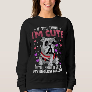 English Bulldog Heart Valentine's Day Animal For W Sweatshirt