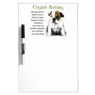 English Bulldog Heritage of Love Dry Erase Board