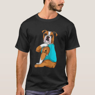 English Bulldog I Love Dad Tattoo Apparel Dog Dad T-Shirt