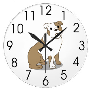 English Bulldog Clocks, English Bulldog Wall Clock Designs