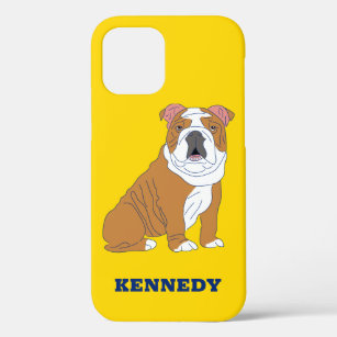 English Bulldog Illustration Personalized iPhone 12 Pro Case