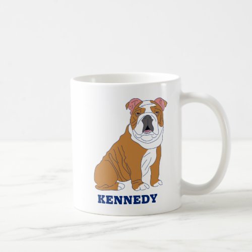 English Bulldog Illustration Personalized Coffee Mug