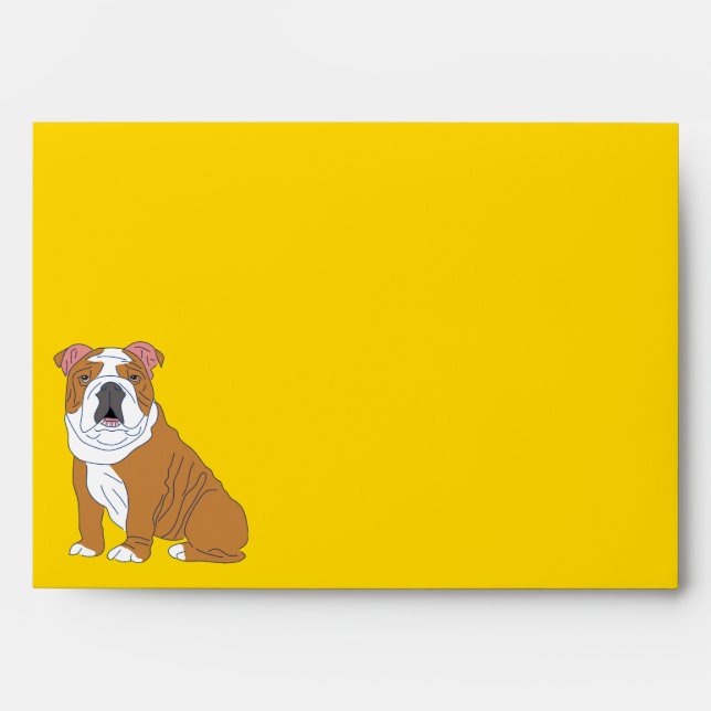 English Bulldog Illustration Personalized Envelope (Front)