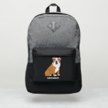 English Bulldog Illustration Personalized Port Authority® Backpack<br><div class="desc">Create a personalized gift that's perfect for dog lovers and dog owners. This custom backpack features a realistic style illustration of an English bulldog in light brown and white and is ready to be personalized with a name in bold white lettering below the graphic.</div>