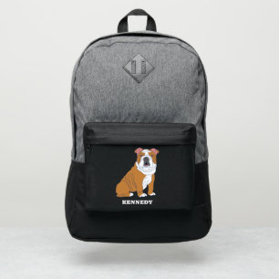 English Bulldog Illustration Personalized Port Authority® Backpack