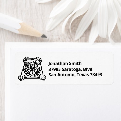 ENGLISH BULLDOG  Image on Return Address Label