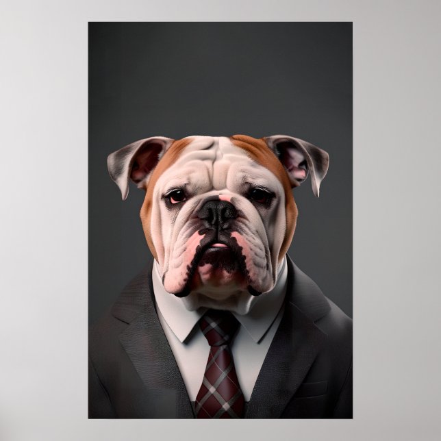 English Bulldog in a Suit | My Bulldog Boss Poster (Front)