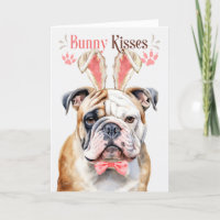 English Bulldog in Bunny Ears for Easter