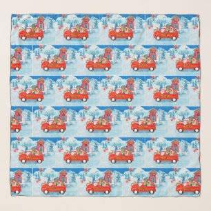 English Bulldog in Christmas Delivery Truck Snow Scarf