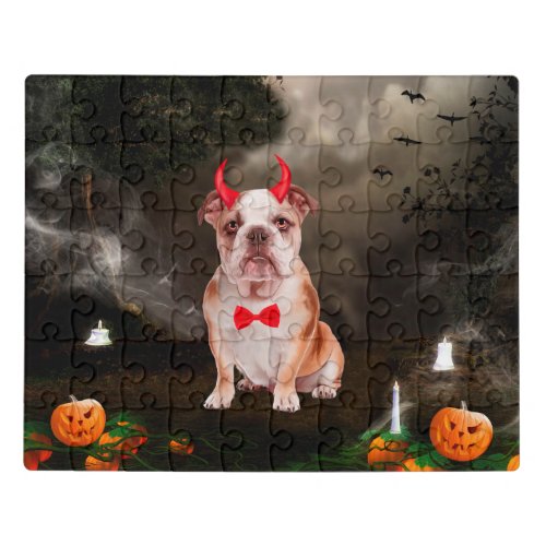 English Bulldog in Halloween Costume Jigsaw Puzzle