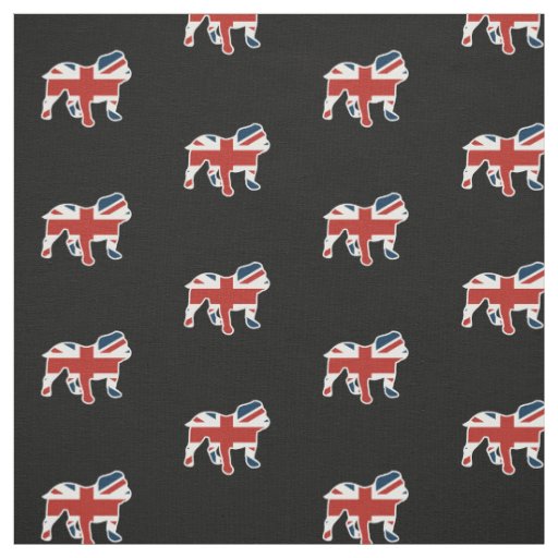 English Bulldog in Union Jack Flag Fabric