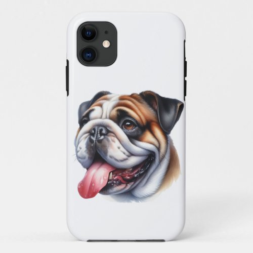 English Bulldog in Watercolor iPhone 11 Case