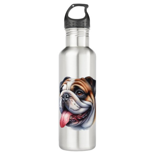 English Bulldog in Watercolor Stainless Steel Water Bottle