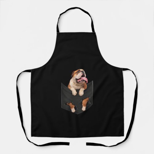 English Bulldog In Your Pocket  Dogs Lovers Apron