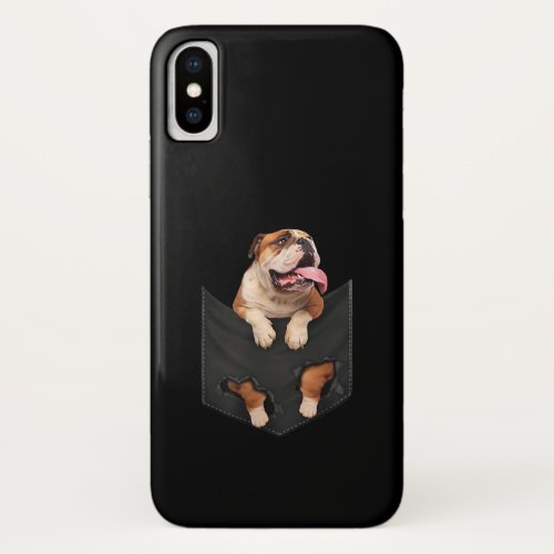 English Bulldog In Your Pocket  Dogs Lovers iPhone X Case