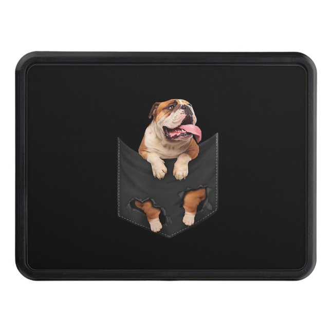 English Bulldog In Your Pocket  Dogs Lovers Hitch Cover (Front)