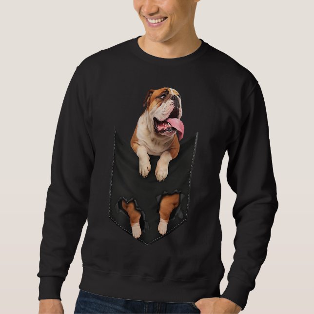 English Bulldog In Your Pocket  Dogs Lovers Sweatshirt (Front)