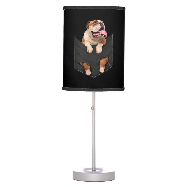 English Bulldog In Your Pocket  Dogs Lovers Table Lamp (Front)