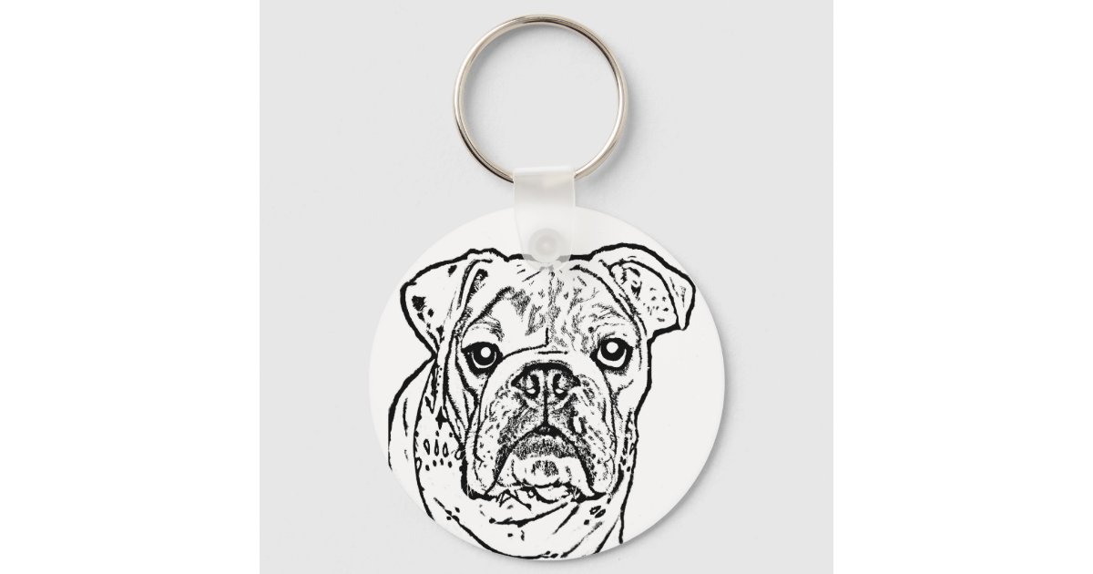 English bulldog keychain Zazzle