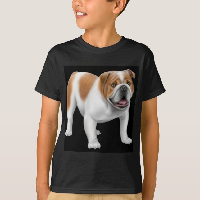 English Bulldog Kids Dark T-Shirt (Front)