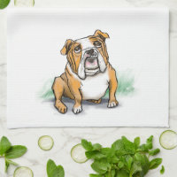 English Bulldog Tea Towel