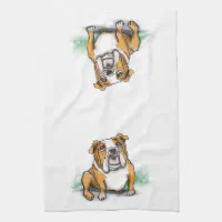 English Bulldog Tea Towel