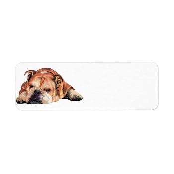 English Bulldog Label by PaintedDreamsDesigns at Zazzle