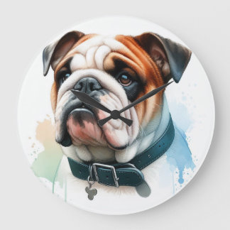 English Bulldog Large Clock