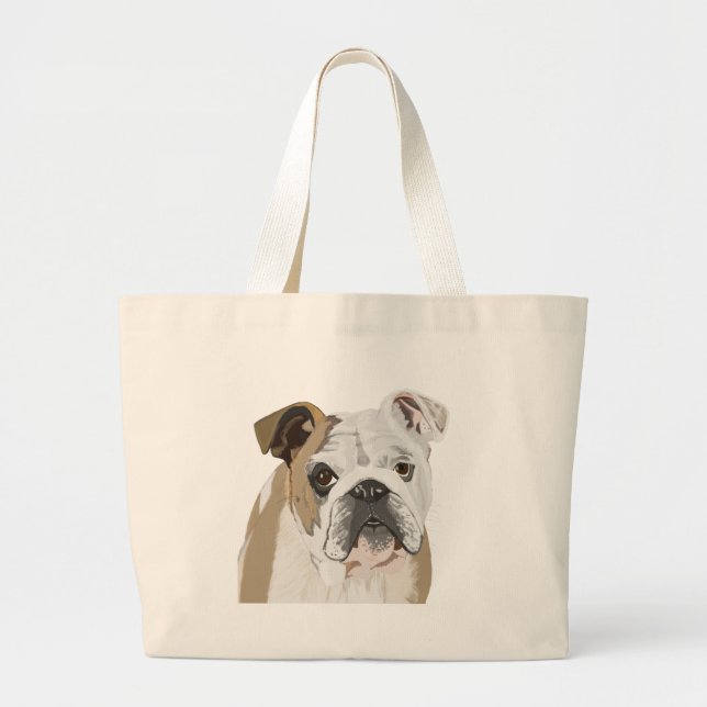 English Bulldog Large Tote Bag (Front)