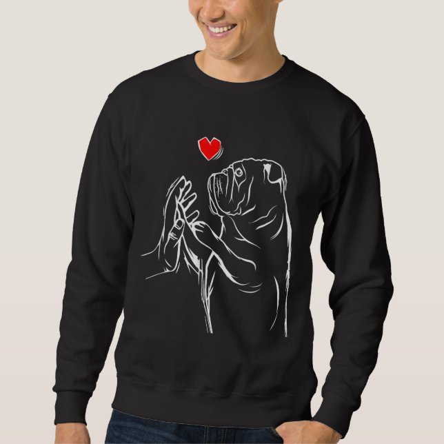 English Bulldog Love Cute Bully Dog Mom Funny Girl Sweatshirt (Front)