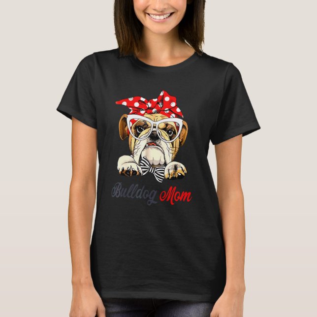 English Bulldog Love Cute Bully Dog Mom  Womens T-Shirt (Front)