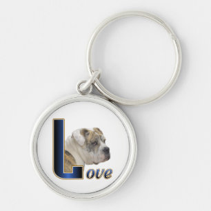 English Bulldog Love Keychain