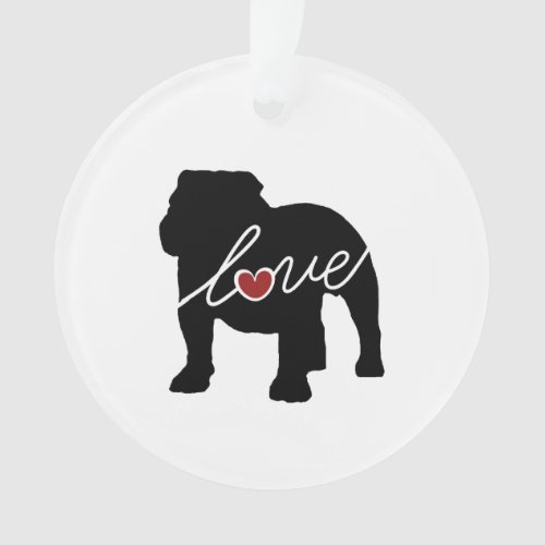 English Bulldog Love Ornament