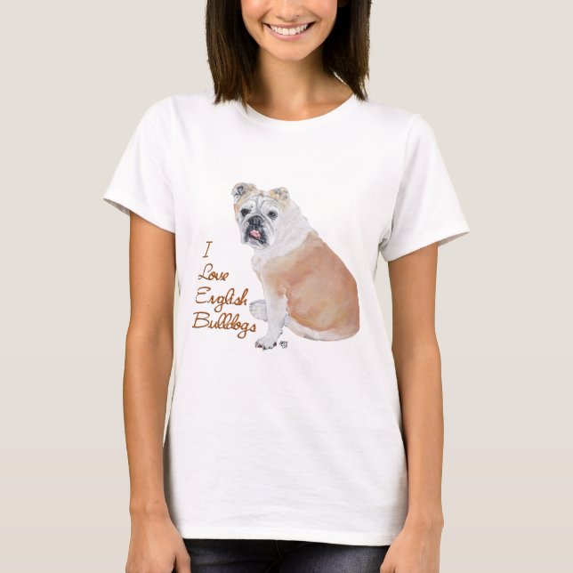 English Bulldog Love T-Shirt (Front)