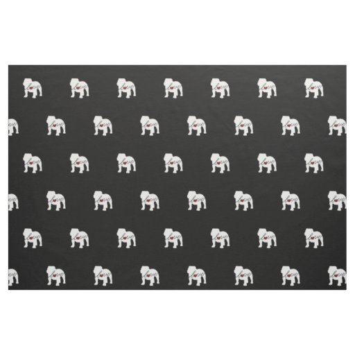 English Bulldog Loveq Fabric