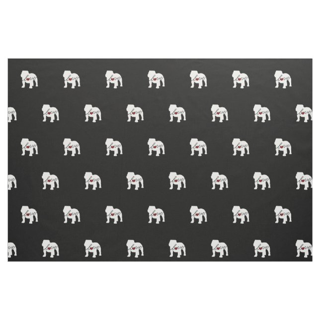 English Bulldog Loveq Fabric (Fat Quarter)