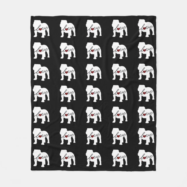 English Bulldog Loveq Fleece Blanket (Front)
