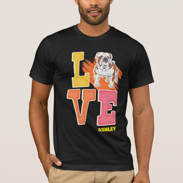English Bulldog lovers cute color T-Shirt (Front)