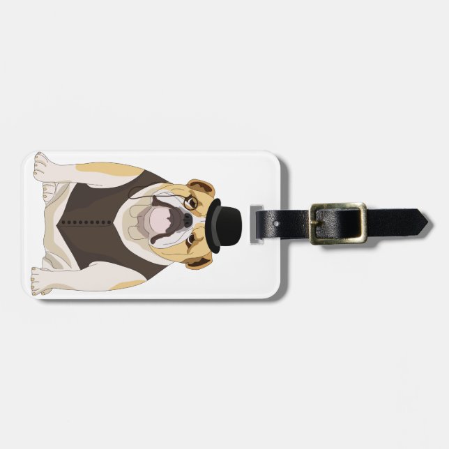 English Bulldog Luggage Tag (Front Horizontal)