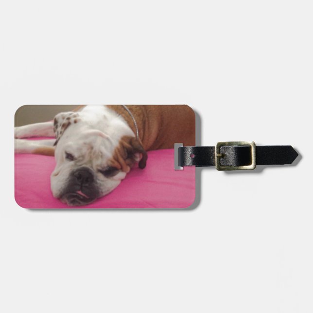 English Bulldog Luggage Tag (Front Horizontal)