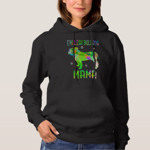 English Bulldog Mama Colorful Dog Mom Hoodie