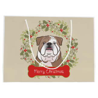 English Bulldog Merry Christman Gift Bag