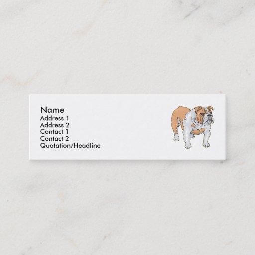 Customizable English Bulldog Business Card