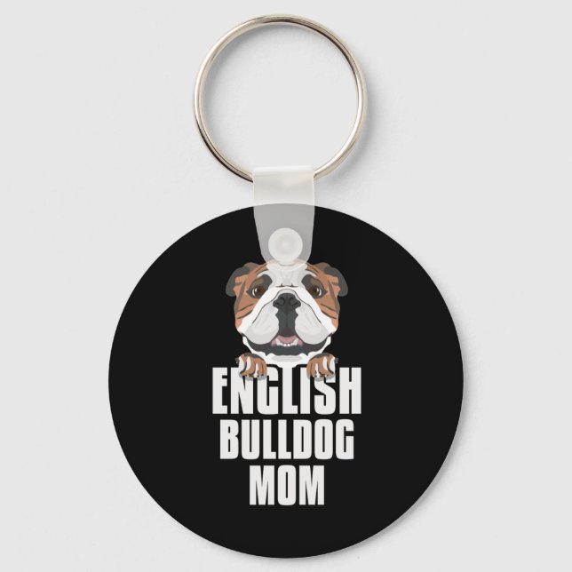 English Bulldog Mom, Dog Mom Keychain (Front)